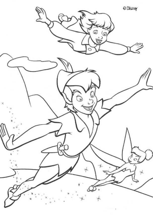 Peter Pan Coloring Pages Peter Pan Wendy And Tinkerbell Peter Pan Coloring Pages Tink