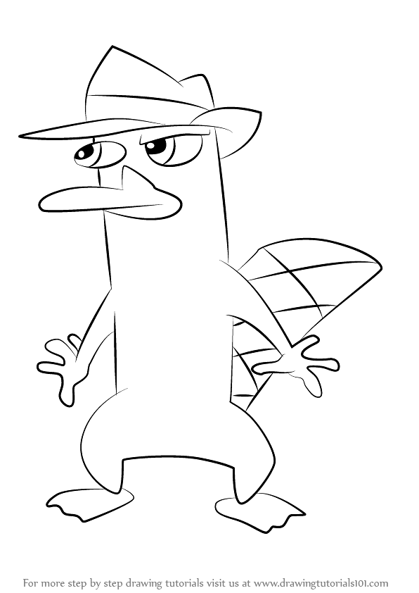 How To Draw Perry The Platypus From Phineas And Ferb Drawingtutorials101 Dibujos Anim