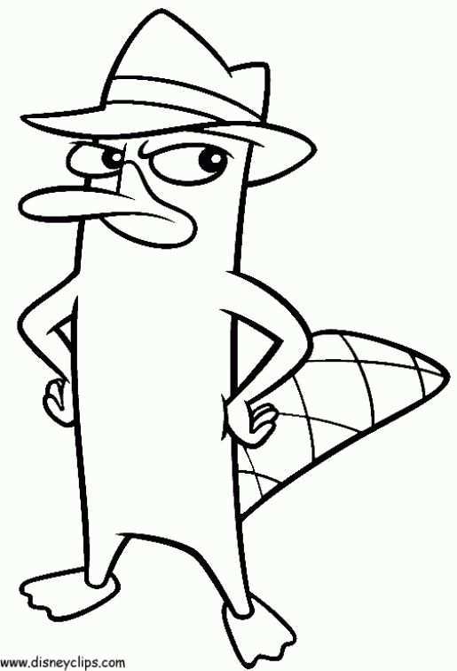 Disney Perry The Platypus In Online Phineas And Ferb Coloring Picture Letscolorit Com