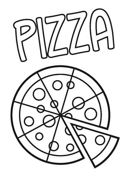 Color Me Pizza Pizza Coloring Page Food Coloring Pages Preschool Coloring Pages