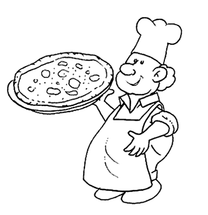 Kleuterdigitaal Kp Pizzabakker Kleurplaten Voor Kinderen Thema Koken Met Kinderen
