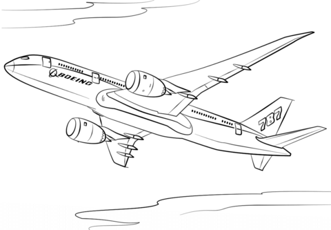 Boeing 787 Dreamliner Kleurplaat In 2020 Gratis Kleurplaten Kleurplaten Voor Kinderen