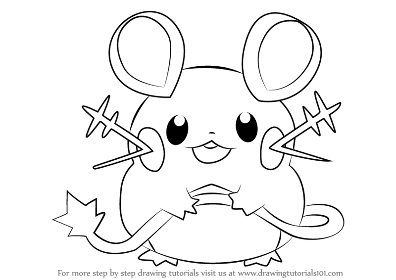 Learn How To Draw Dedenne From Pokemon Pokemon Step By Step Drawing Tutorial Drawings