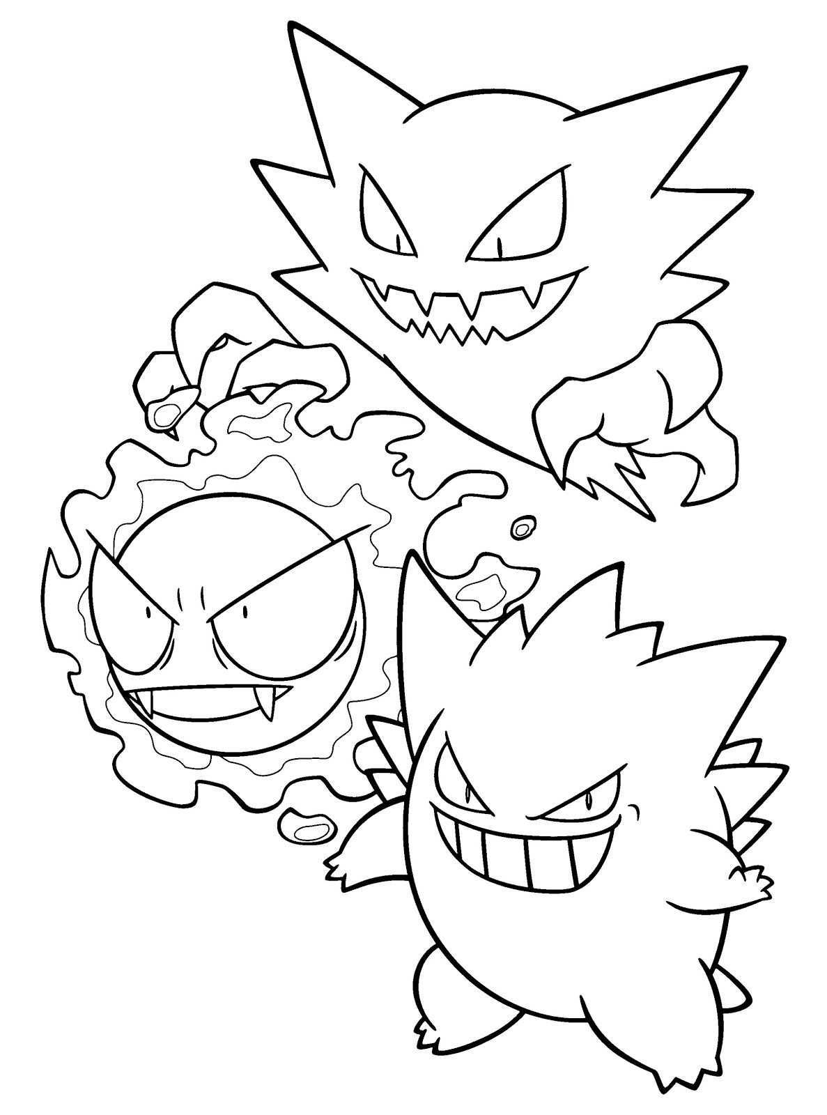 Gastly Pokemon Evolution Coloring Sheets Pokemon Coloring Pages Pokemon Coloring Shee