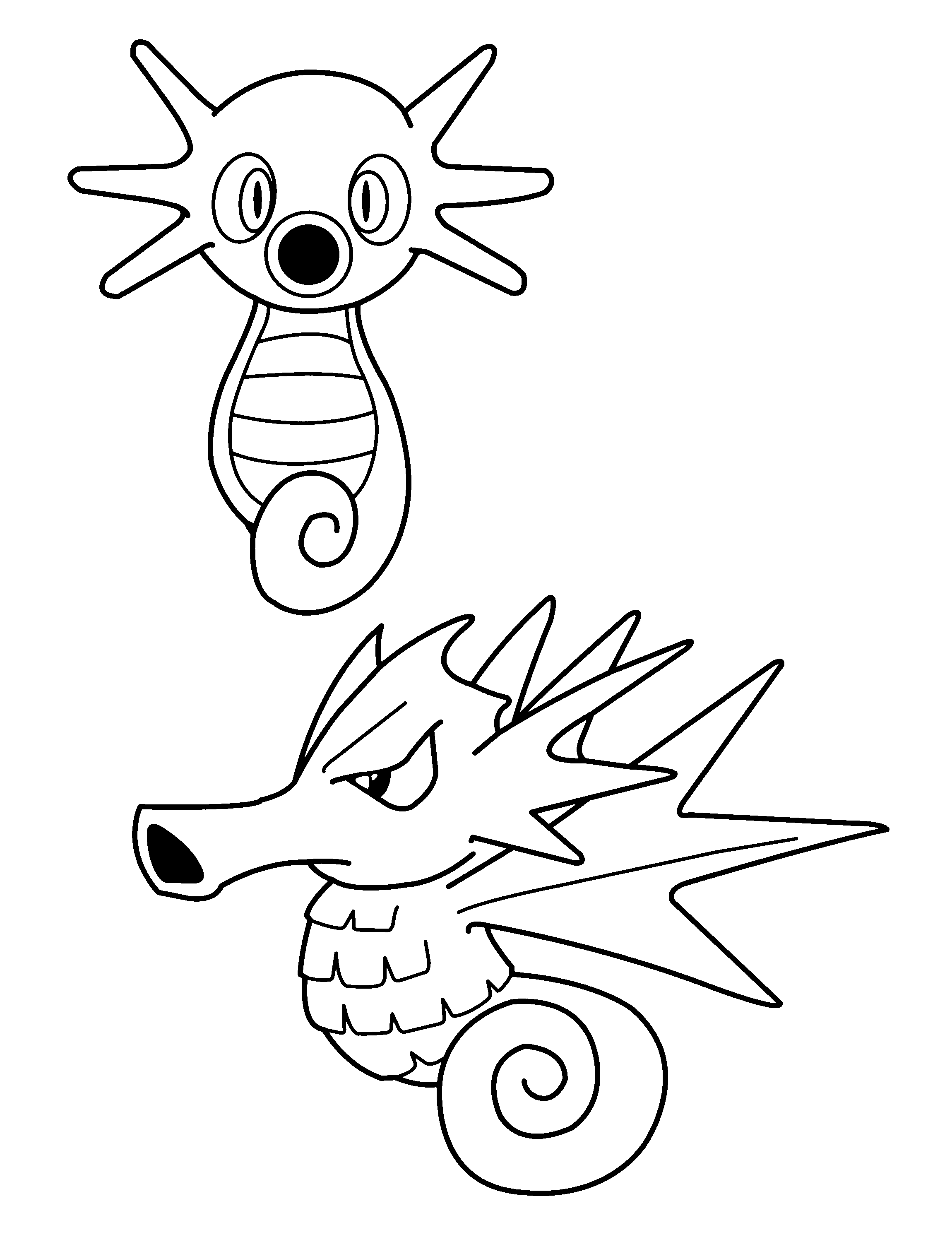 Pokemon Horsea Coloring Pages