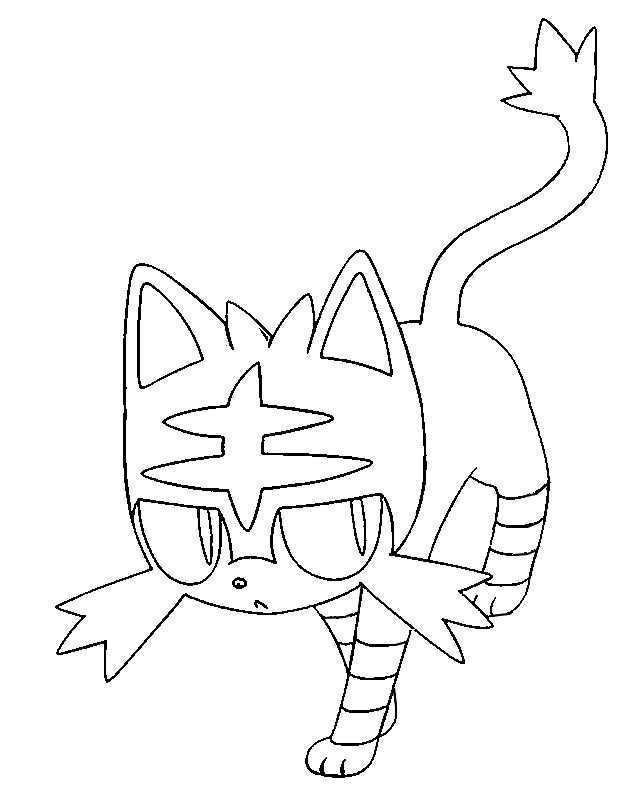 Coloring Page Pokemon Sun And Moon Litten 10 Moon Coloring Pages Pokemon Coloring Pag
