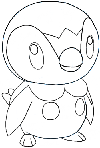 How To Draw Piplup From Pokemon Easy Pokemon Drawings Easy Drawings Pokemon Drawings