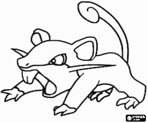 Kleurplaat Een Pokemon Rat Rattata Kleurplaten