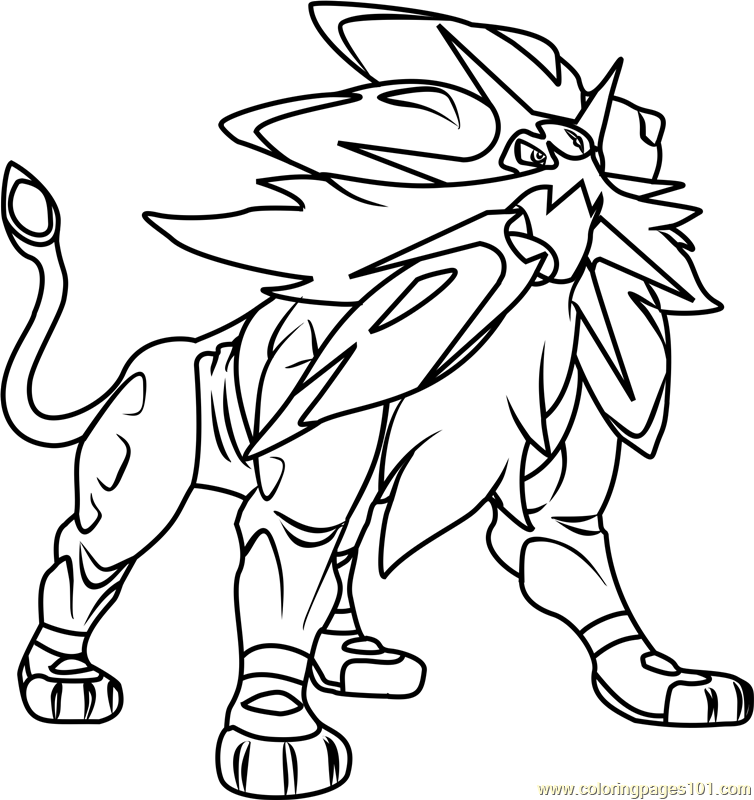 Solgaleo Pokemon Sun And Moon Printable Coloring Page For Pokemon Coloring Pages Moon