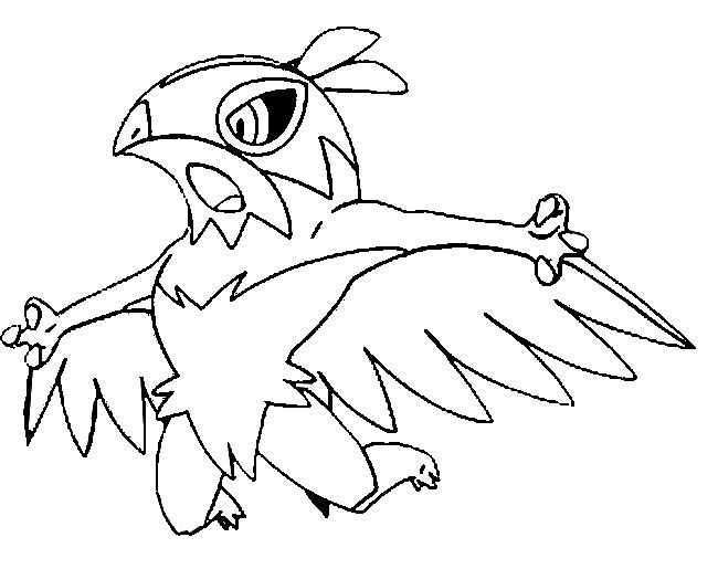 Kleurplaat Van Hawlucha Pokemon Xy