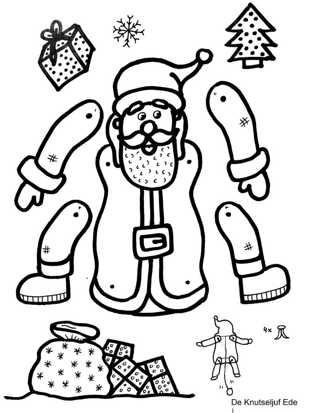 Kerst Trekpop Kleurplaten Kerstman En Rendier In 2020 Vault Boy Character Fictional C