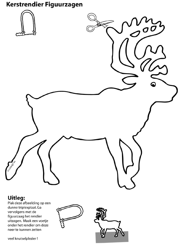 Kleurplaat Figuurzagen Rendier Kleurplaten Nl Kerst Houtbewerking Rendier Knutselen F