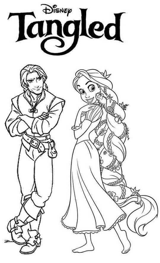 Tangled Rapunzel And Flynn Rider Coloring Page Rapunzel Coloring Pages Disney Colorin