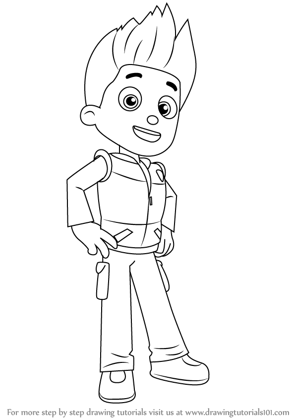 Learn How To Draw Ryder From Paw Patrol Paw Patrol Step By Step Drawing Tutorials Paw Patrol Coloring Paw Patrol Coloring Pages Ryder Paw Patrol