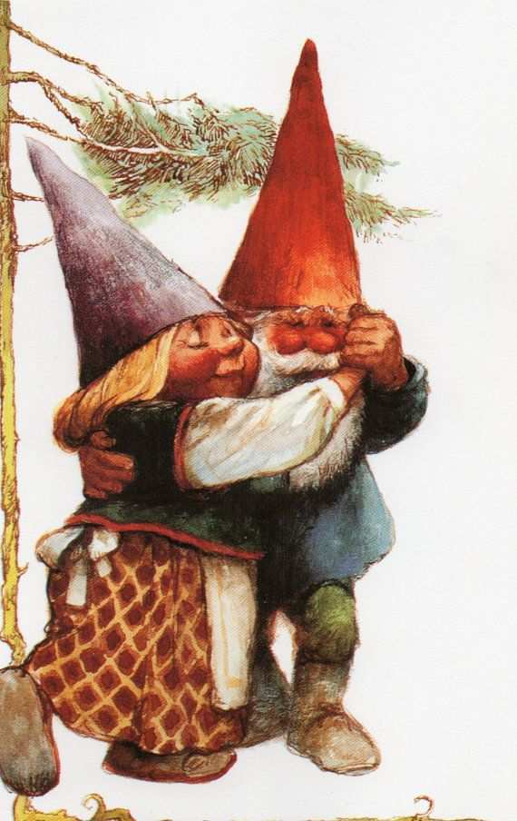 Vintage Art Print By Rien Poortvliet Gnome Elf David And Lisa Etsy David De Kabouter