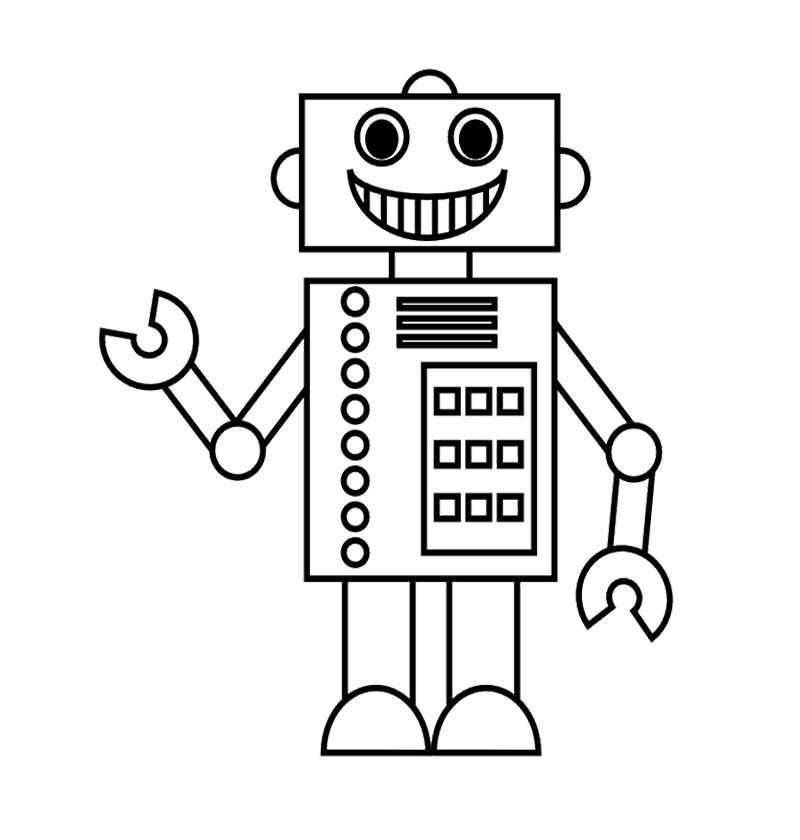 The Robot Design Is Cool And Nice Coloring Page Robot Kleurplaten Thema