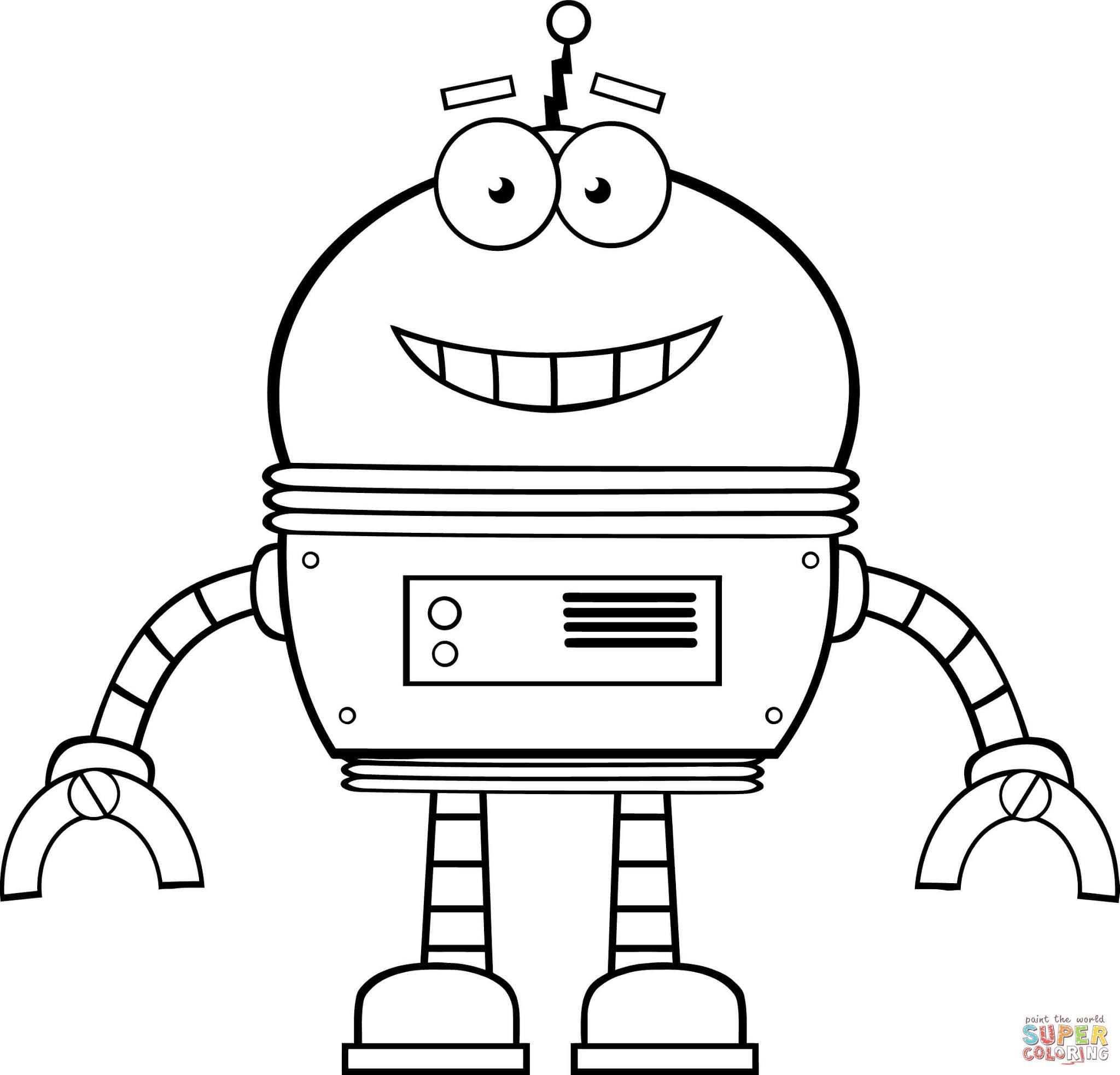 Smiling Robot Coloring Page Free Printable Coloring Pages Uitvindingen