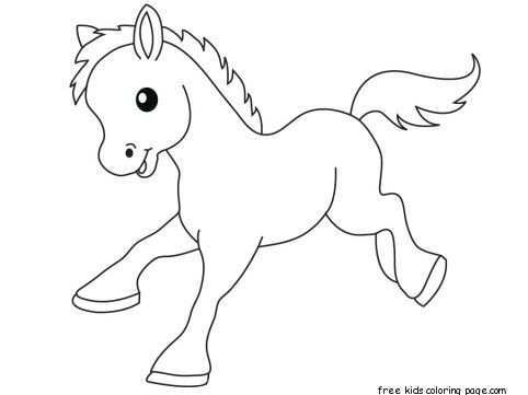 Pony Baby Animals Coloring Pages For Kids Dieren Tekenen Kleurplaten Dieren