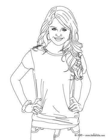 Selena Gomez Actress Coloring Page More Selena Gomes Content On Hellokids Com People