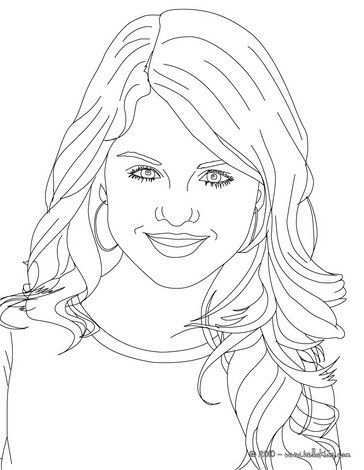 Selena Gomez Close Up Coloring Page More Selena Gomes Coloring Sheets On Hellokids Co