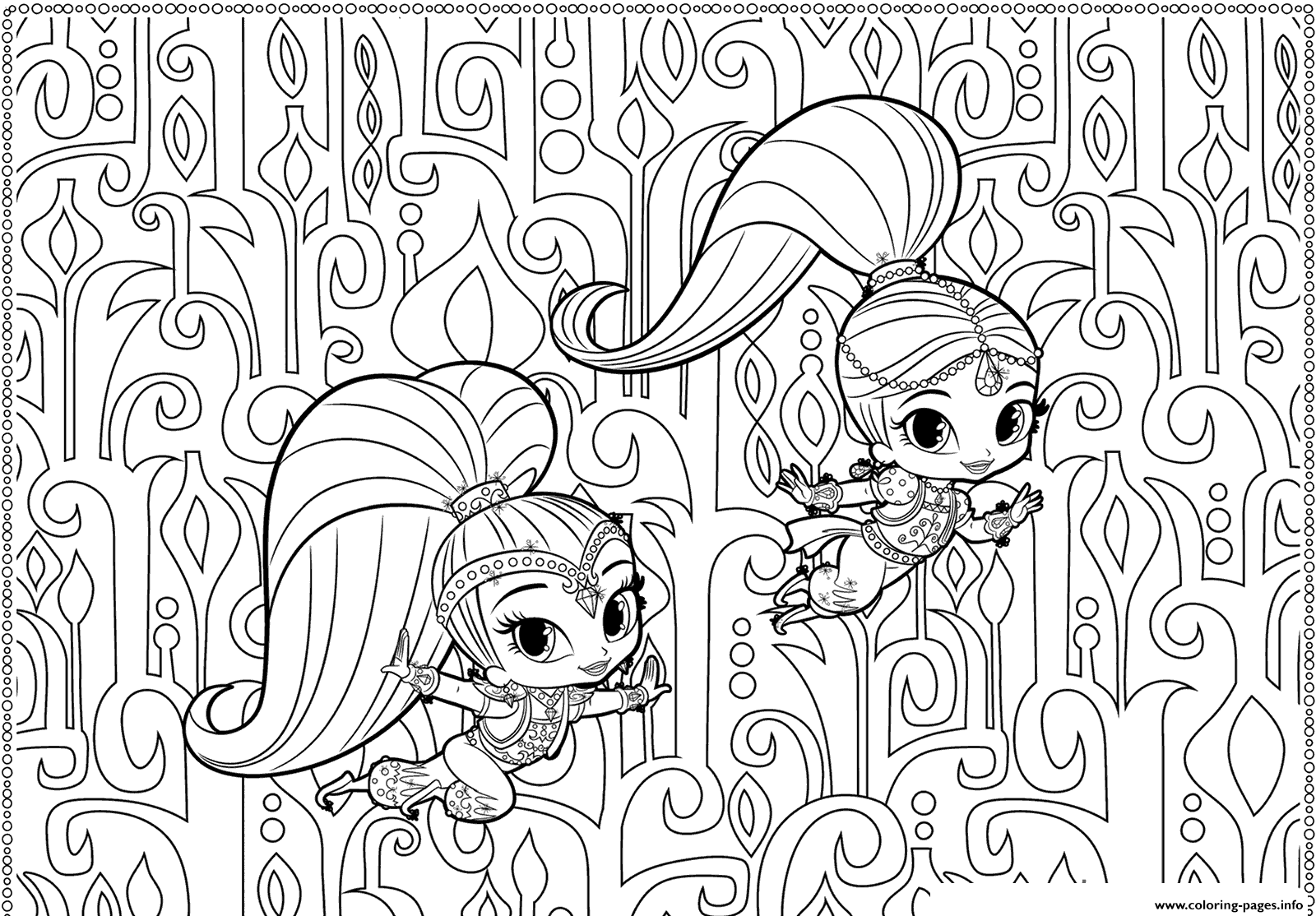 Print Shimmer And Shine Printables Coloring Pages Coloring Pages Stitch Coloring Page