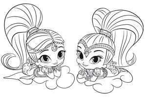 Shimmer And Shine Colora Shimmer And Shine 1511 297 Jpg 297 210 Animal Coloring Pages