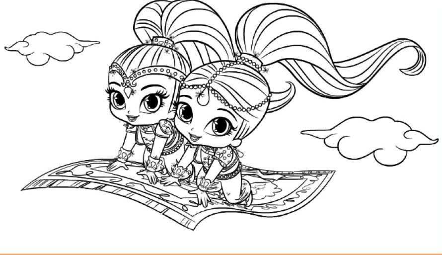 Magic Carpet Shimmer And Shine Coloring Books Coloring Pages Free Coloring Pages