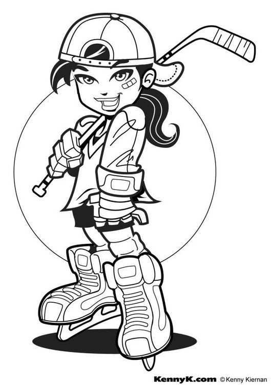 Kleurplaat Hockey Hockey Kids Hockey Girls Sports Coloring Pages