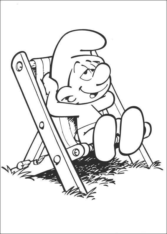 Kids N Fun Kleurplaat Zomer Luie Smurf Cartoon Coloring Pages Cool Coloring Pages Col