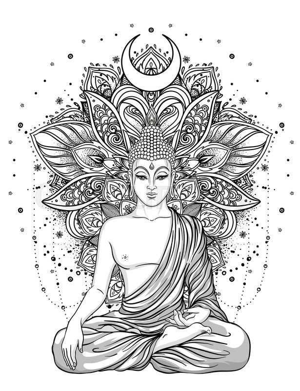 Pin Van Janet Bekkema Op Buddha En Lotus Tattoos Boeddha Tatoeages Mandala Kleurplaten Kleurrijke Tatoeages