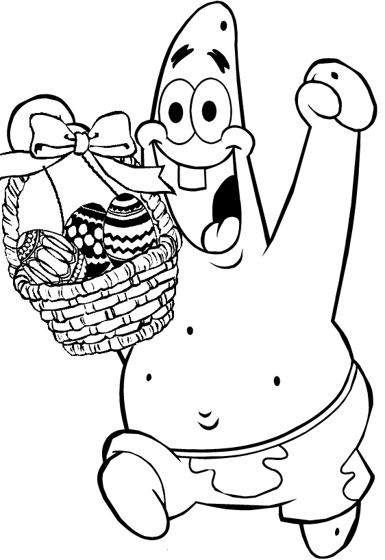 Spongebob Coloring Page Patrick Easter Png 562 818 Easter Coloring Pages Disney Color