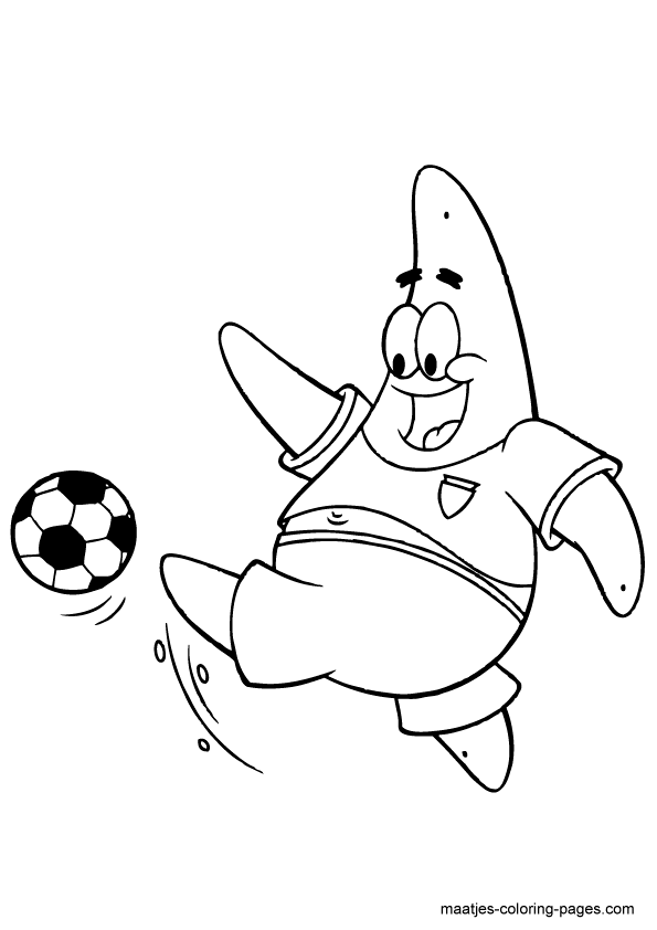 Spongebob Squarepants Playing Soccer Kleurplaten Knutselen Sport Spongebob