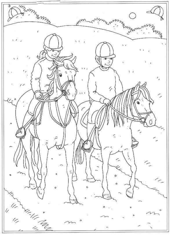 Kids N Fun 24 Kleurplaten Van Op De Manege Campingfun Horse Coloring Pages Horse Colo