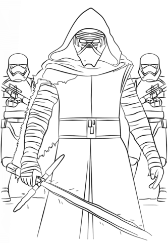 Kylo Ren And The First Order Stormtroopers Coloring Page Free Printable Coloring Page