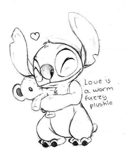 Love S A Fuzzy Plushie Stitch By Daffupanda Stitch Drawing Stitch Coloring Pages Disn