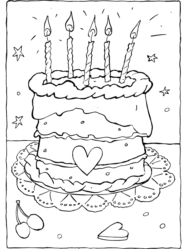 Kleurplaat Verjaardagstaart Kleurplaten Nl Verjaardagskalender Kleurplaten Knutselen