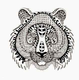 Tiger Ben Kwok Zentangle Zentangle Patterns Animal Coloring Pages