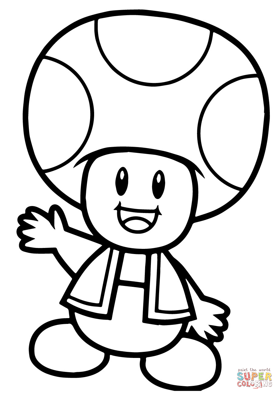 Super Mario Bros Toad Coloring Page Free Printable Coloring Pages Clipart Best Clipar