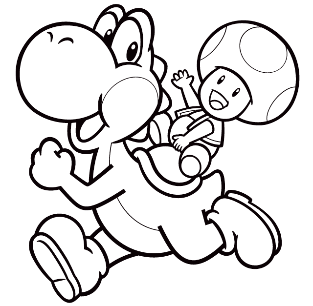 Yoshi And Toad Coloring Picture Super Mario Coloring Pages Mario Coloring Pages Color