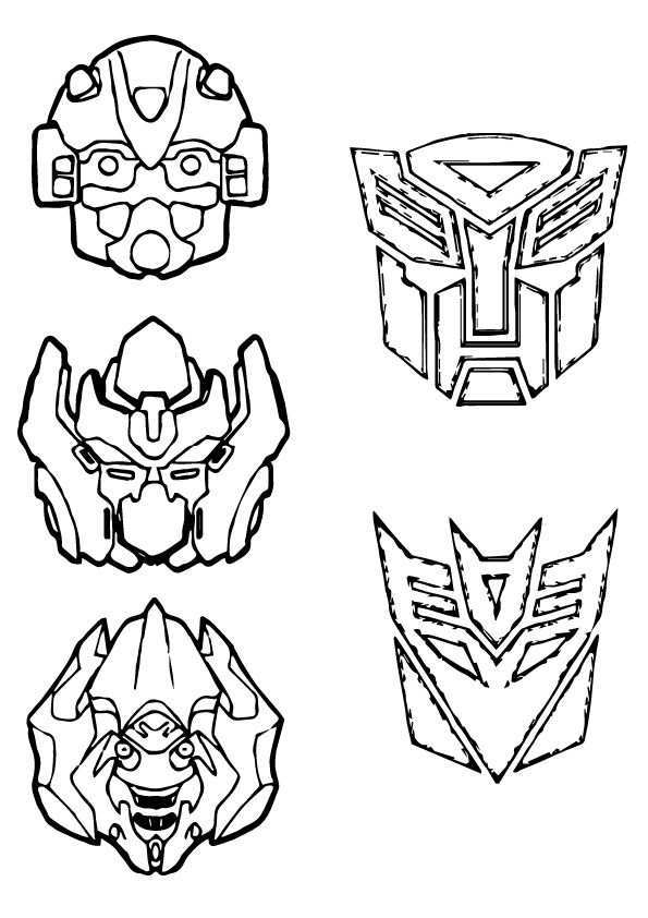 Transformer Masks A4 Jpg 595 842 Kleurplaten Transformers Verjaardag Feest