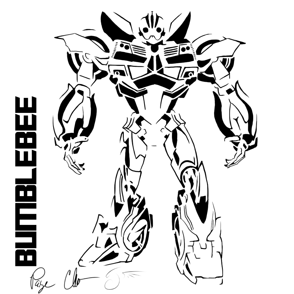 Bumblebee Stencil By Dragongirl508 Transformers Coloring Pages Bee Coloring Pages Col