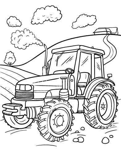 Free Tractor Coloring Page Tractor Coloring Pages Truck Coloring Pages Animal Colorin