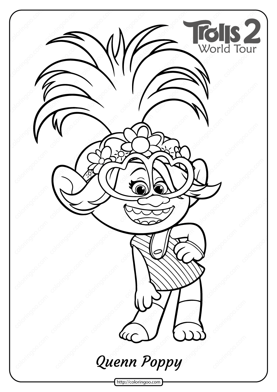 Free Printable Trolls 2 Queen Poppy Coloring Page Poppy Coloring Page Monster Colorin