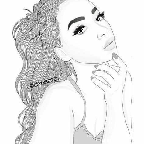 Beautiful Black And White Draw Girl Illustration Outlines Tumblr By Hand Menina Tumbl