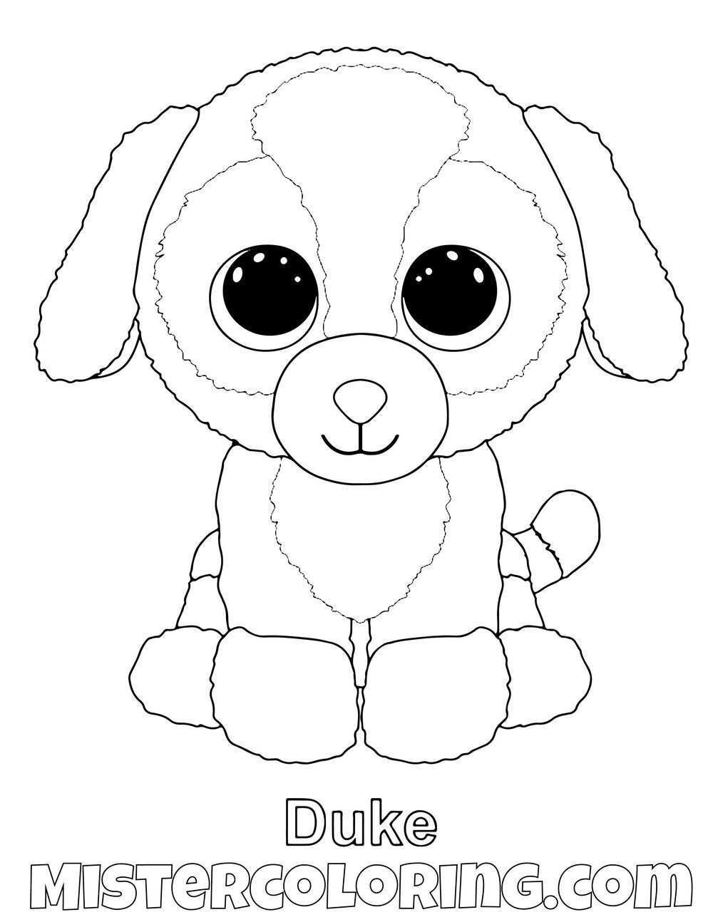 Duke Beanie Boo Coloring Pages For Kids Dog Coloring Page Beanie Boo Birthdays Baby C