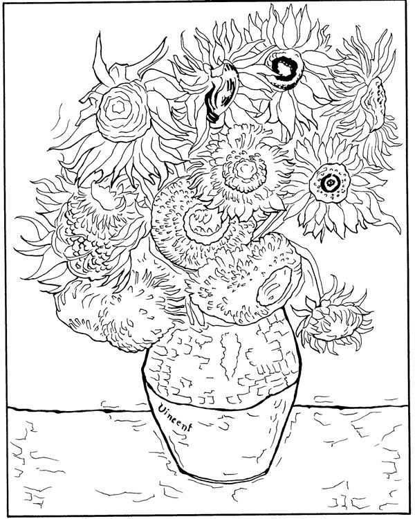 Coloring Page Vincent Van Gogh Vincent Van Gogh Kleurplaten Van Gogh Kunst Van Gogh Z