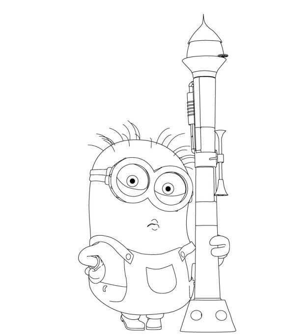 Despicable Me Coloring Pages Minion And Bazooka Minions Coloring Pages Cartoon Colori