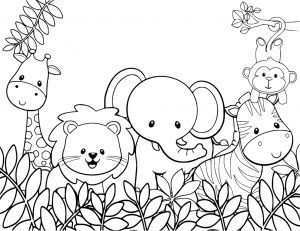 Baby Safari Animals Coloring Page Zoo Animal Coloring Pages Jungle Coloring Pages Cut