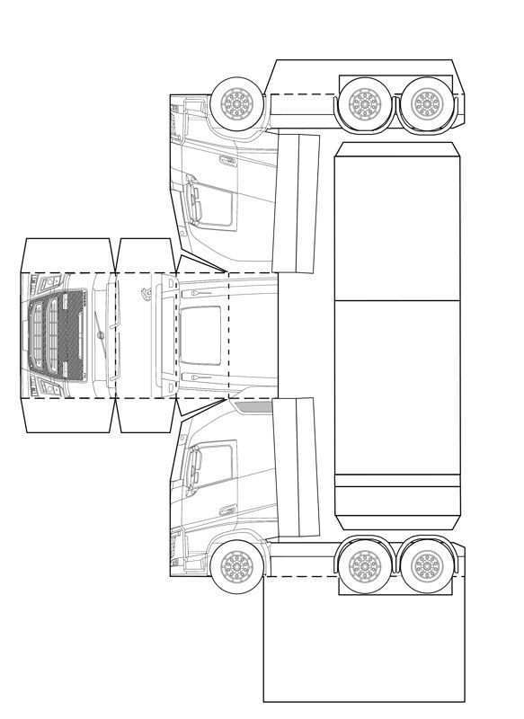 Bouwplaat Papercraft Volvo Fh Paper Crafting Papieren Modellen Kamperen Met Kinderen