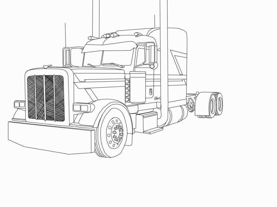 Peterbilt Coloring Pages Truck Coloring Pages Peterbilt Big Rig Trucks